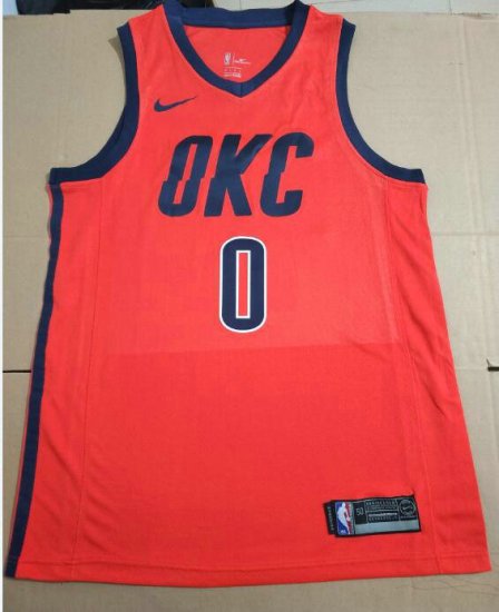 NBA 0 Westbrook OKC Thunder Maillot orange